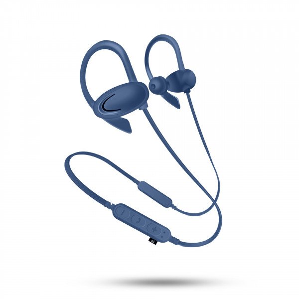 Wholesale Hook Style Bluetooth Earphone Headset with MicroSD Music Slot MSF1 (Blue)